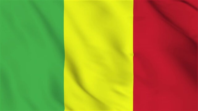 Mali Flag Waving Animation. animation of the mali flag waving. The Mali country flag waves in the wind.