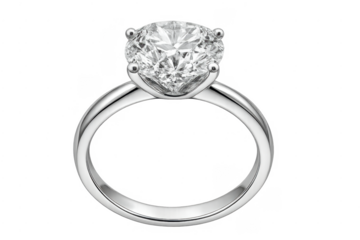 Diamond engagement ring on transparent background
