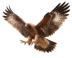 Obraz premium Eagle Flying in Midflight with Wings Spread