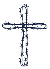 Barbed wire cross