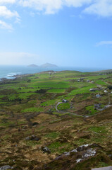Scenic Coastal Ireland with Fields and Farmland