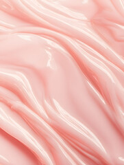 Fototapeta premium Abstract Blush Pink Glossy Liquid Texture with Smooth Flowing Waves and Soft Highlights