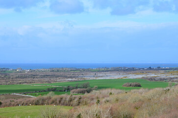 Fields and Pastures that Leads to the Coastline in Ireland