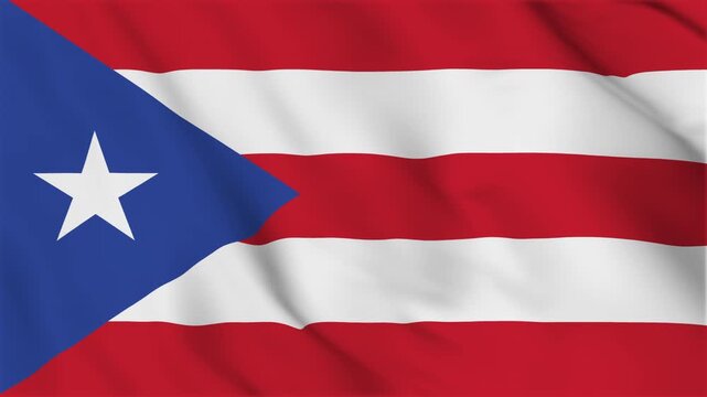 Puerto Rico flag slow waving. Puerto Flag Waving Animation. Puerto Rico flag waving in the wind. National flag of Puerto Rico