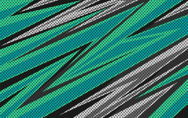 Green sport background with diagonal dynamic stripe halftone pattern.
