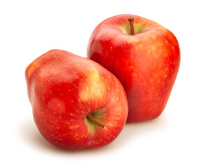 red delicious apple path isolated on white