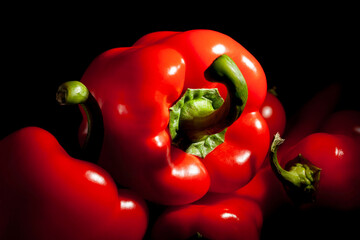 bell pepper vegetable mix on black background