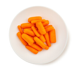 baby carrot path isolated on white top view