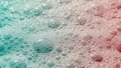 Textured surface of seafoam or froth with a delicate palette of mint, white, and pale coral.