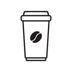 Classic Takeaway Paper Coffee Cup Icon for Cafe and Beverage Branding