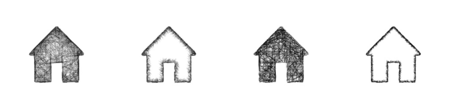 Sketch home icon design set