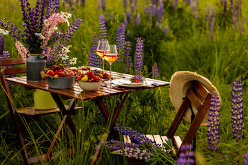 Simple countryside beautiful wedding decor, surprise romantic date outdoors, garden arrangement...