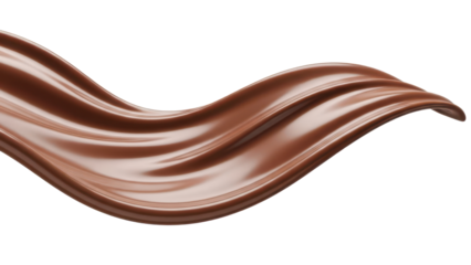 Calm milk chocolate melted wave isolated cutout realistic high detail mouthwatering sweet temptationIsolated on white