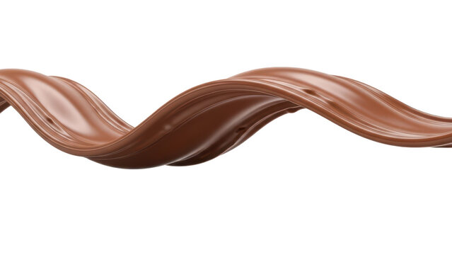 Calm milk chocolate melted wave isolated cutout realistic high detail mouthwatering sweet temptationIsolated on white