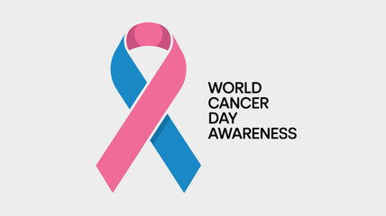 World cancer day awareness ribbon Vector