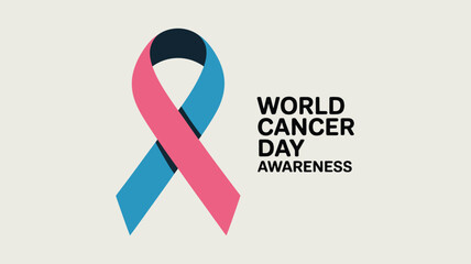 World cancer day awareness ribbon Vector