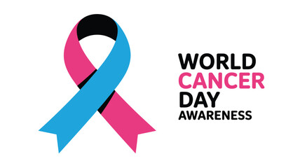 World cancer day awareness ribbon Vector