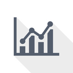 Analytics chart icon showing growth, statistics and business performance