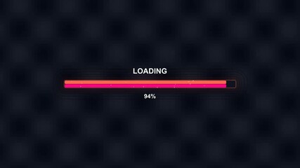 Stylish modern progress bar animation shows loading process with vibrant colors and visual effects in a digital interface setup - Powered by Adobe