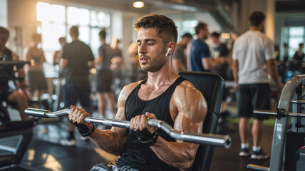 Her treadmill session pauses for a quick stretch