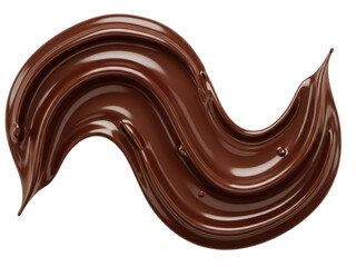 Clean chocolate swirl isolated on transparent background glossy flow delicious indulgence for confectionery