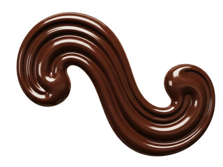 Clean chocolate swirl isolated on transparent background glossy flow delicious indulgence for confectionery