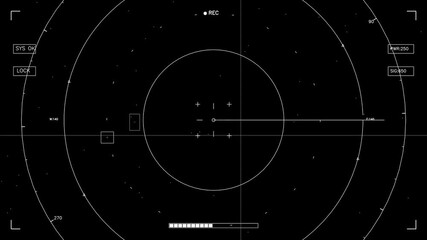 Hud elements animation for web designers and sci-fi video creators in dark digital space with circles and lines