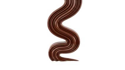 Clean chocolate swirl isolated on transparent background glossy flow delicious indulgence for confectioneryIsolated on white