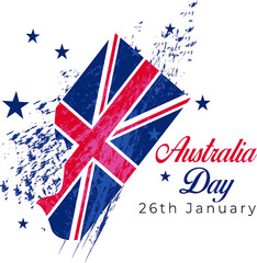 australia flag and day isolated on white background