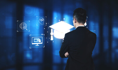 Online learning system combining digital education, e-learning, and virtual classroom to enhance...