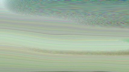 Distorted checkered background with glitch effect and wavy green hues