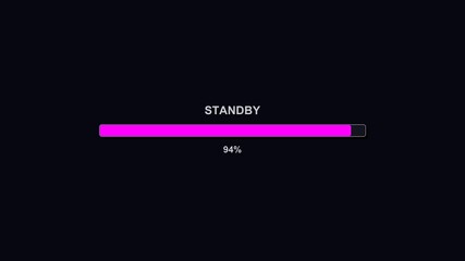 Progressbar animation shows standby status with vibrant colors, smooth movement, and engaging visuals on a dark background during daytime