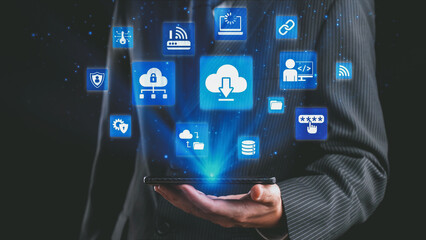 Cloud computing, cloud strategy, and cloud technology transforming digital infrastructure with scalable services, secure data storage, and cloud-based digital business solutions. Spire