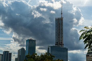 Waterline Tower with Crane Rising Above Downtown Austin