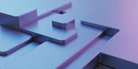 3d abstract background with blue and purple cubes