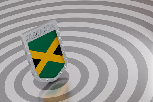 Jamaica flag shield representing Caribbean nation identity