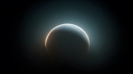 A partially illuminated celestial body against a dark background