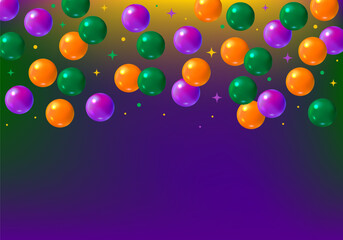 Mardi Gras Beads. Mardi Gras decorative beads background © Katsiaryna Hatsak