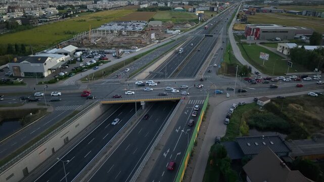 Obwodnica Warszawy z drona 