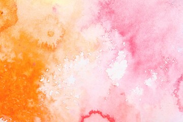Obraz premium Bright watercolor painting on paper, top view