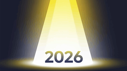 Spotlight on 2026 illuminating the future year with a hopeful glow a conceptual design for new