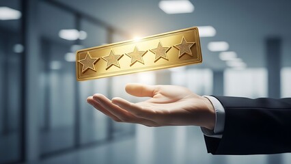 Customer Satisfaction Five Star Rating Concept.