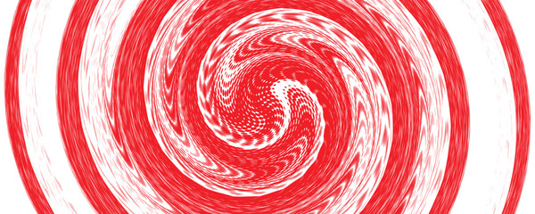 Red twirl circular wave on white background.