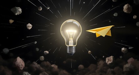 Innovation Idea Light Bulb Concept.