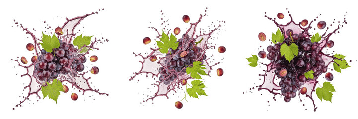 Grapes fruit Vitis vinifera, grapes with juice splash, red grapes green grapes black grapes, wine grapes table grapes concord grape raisin uva raisin oil paint