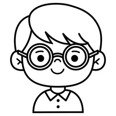 Obraz premium Illustration of a Boy with Glasses 