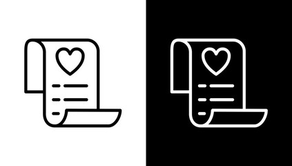 Wishlist White Icon Set Vector 