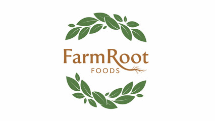 Farm Root Foods Green Leaf Logo Design.