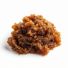 Brown Crystalline Sugar Candy on White Background