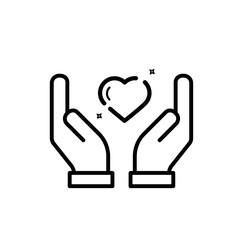 Fototapeta premium Caring Hands Protecting a Heart Icon Vector Illustration
